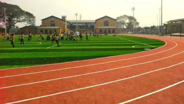 AP International Model School modern campus in Amaravati with digital classrooms and sports facilities