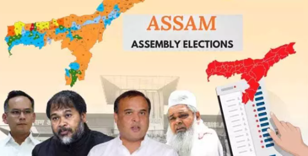 Assam Assembly Election Results counting showing BJP alliance leading in majority seats