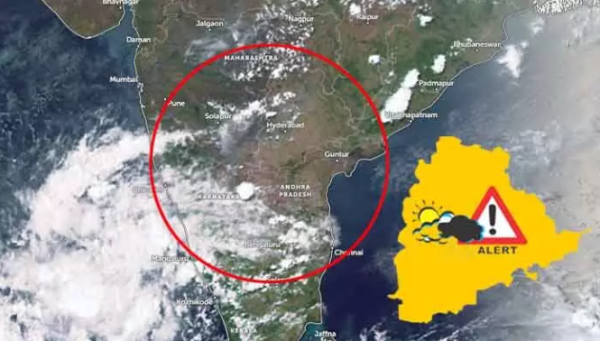 Big relief for Southwest Monsoon in Telangana showing favorable weather conditions and cloudy skies over the state