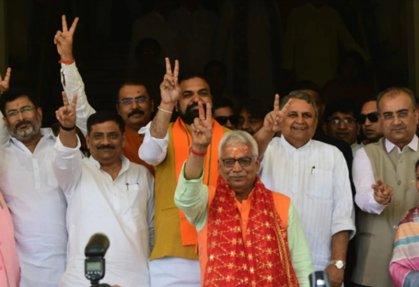 Bihar MLC Election – BJP candidate Arvind Sharma filing nomination for the Bihar Legislative Council seat.