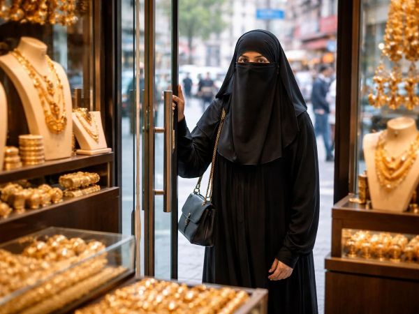 Bihar jewellery shops ban customers wearing burqas hijabs helmets notice displayed outside store