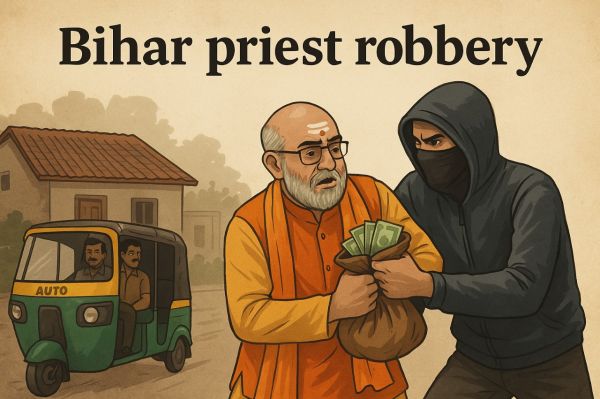 Bihar priest robbery, Bhagalpur crime news, Rs 75 lakh loot, Kahalgaon puja trap