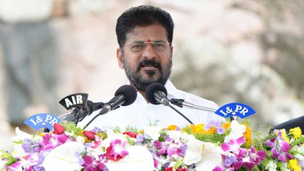 CM Revanth Reddy paying tribute to Rajiv Gandhi in Hyderabad