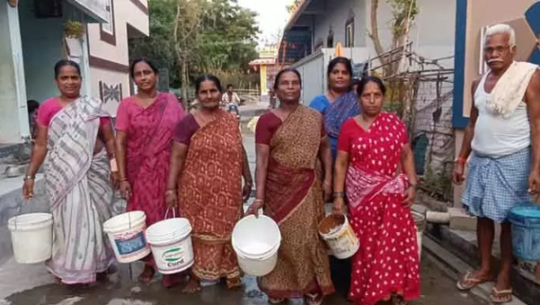 Drinking water supply disruption forces villagers to struggle for water
