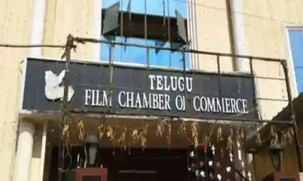 Exhibitor Percentages Issue meeting at Telugu Film Chamber discussing theatre revenue sharing