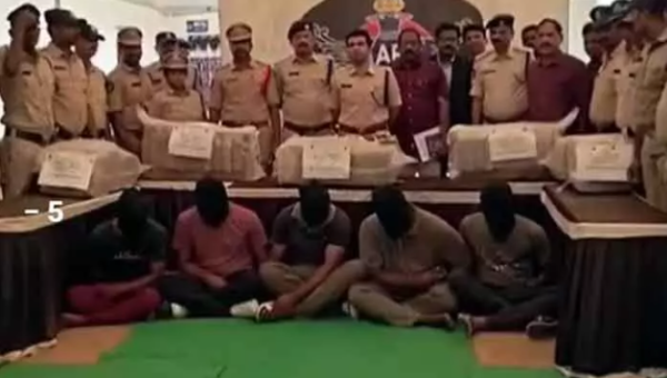 Five international drug smugglers arrested in Paravada during anti-drug operation