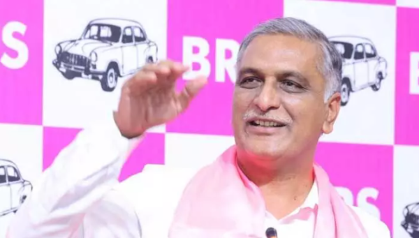 Harish Rao Future City statement addressing Telangana political meeting