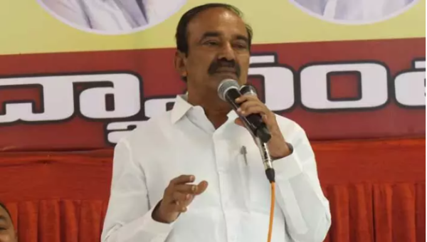 Mudiraj BC-A demand discussion at Hyderabad event with Eatala Rajender addressing meeting