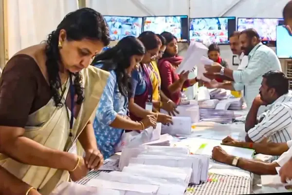 Kerala Assembly Election Results 2026 LIVE Updates vote counting at a counting centre