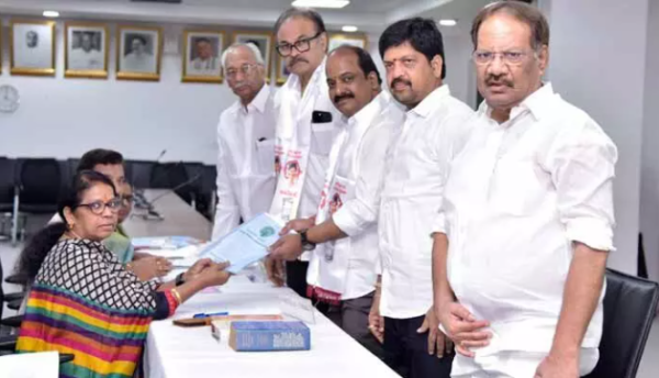 Lingamaneni Ramesh files nomination as Jana Sena Rajya Sabha candidate
