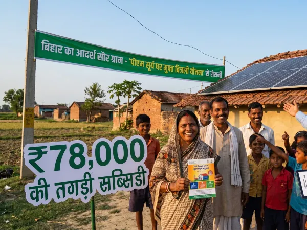 Model Solar Village Plan in Bihar rooftop solar panels in village homes