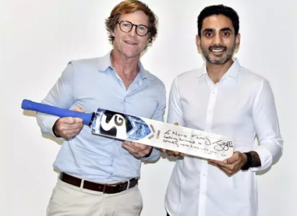Nara Lokesh Meets Jonty Rhodes during discussions on sports development and youth empowerment in Andhra Pradesh