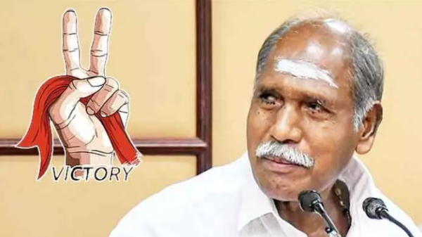 Puducherry Assembly Election Results: N Rangasamy celebrates victory in Thattanchavady