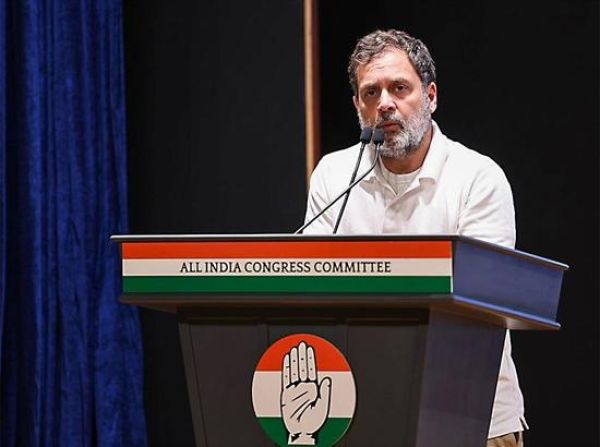 Rahul Gandhi addressing media in New Delhi