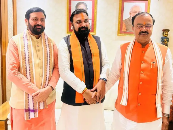 Samrat Choudhary Kolkata Photo with Nayab Singh Saini and Keshav Prasad Maurya