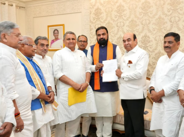 Samrat Choudhary NDA government swearing-in ceremony in Patna with two deputy CMs