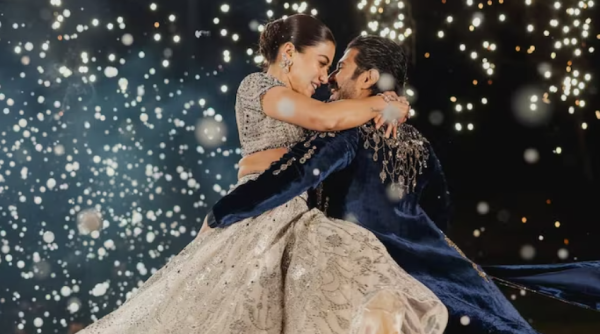 Rashmika Mandanna and Vijay Deverakonda during their Sangeet night celebration