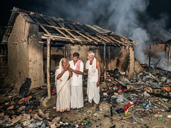 Short Circuit Fire in Samastipur destroys houses in Bishanpur Musahari Tola