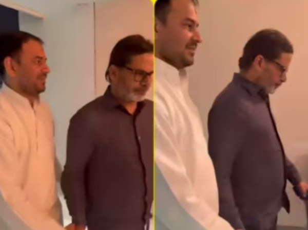 Tej Pratap Yadav meets Prashant Kishor during a late-night political meeting in Patna