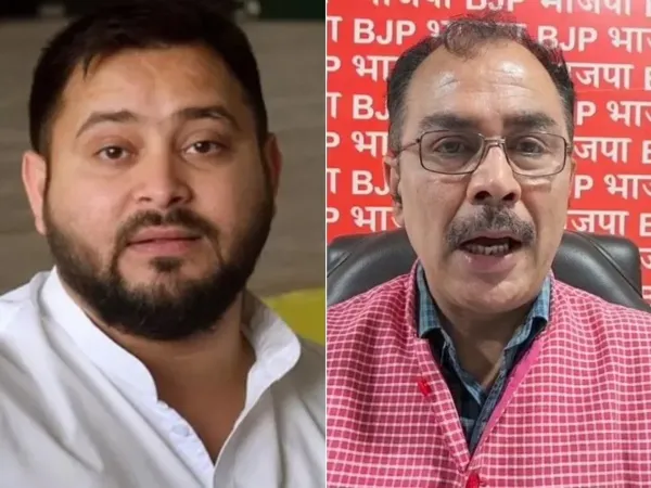 Tejashwi Yadav English speech row after BJP leader Neeraj Kumar points out grammar mistakes