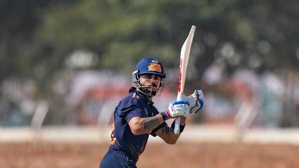 Virat Kohli playing a shot for Delhi against Andhra in the Vijay Hazare Trophy