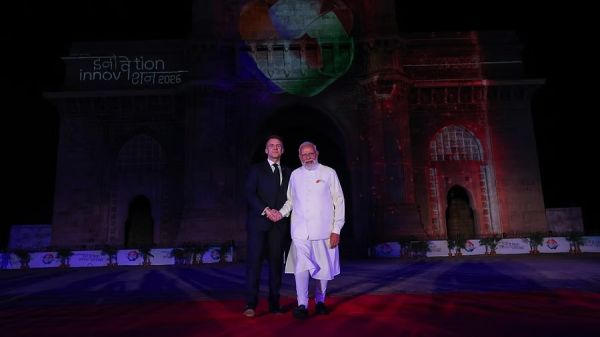 French President Emmanuel Macron arrives in New Delhi to attend AI Impact Summit 2026 after concluding Mumbai visit