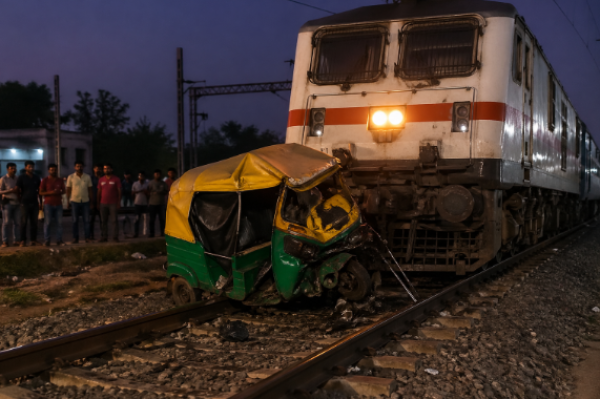Jehanabad Train Accident passenger train hits auto on railway track
