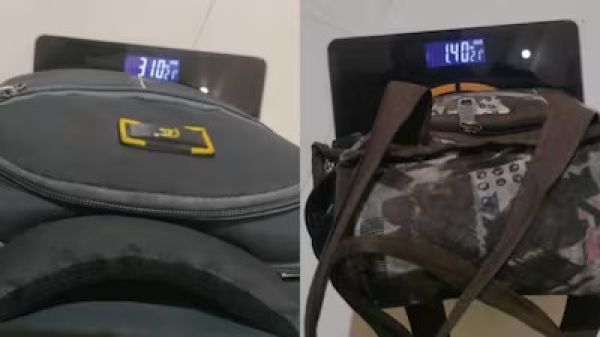 6-year-old student in Maharashtra carrying a heavy 4.5 kg school bag